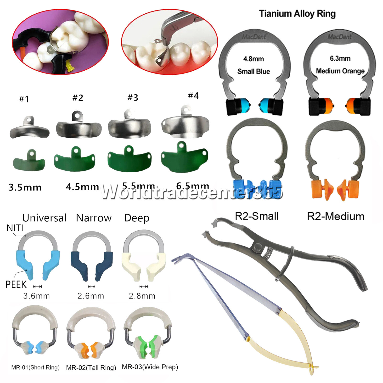 Dental Matrix Bands Ring Sectional Matrice Clamp Fit Garrison Palodent V3 System