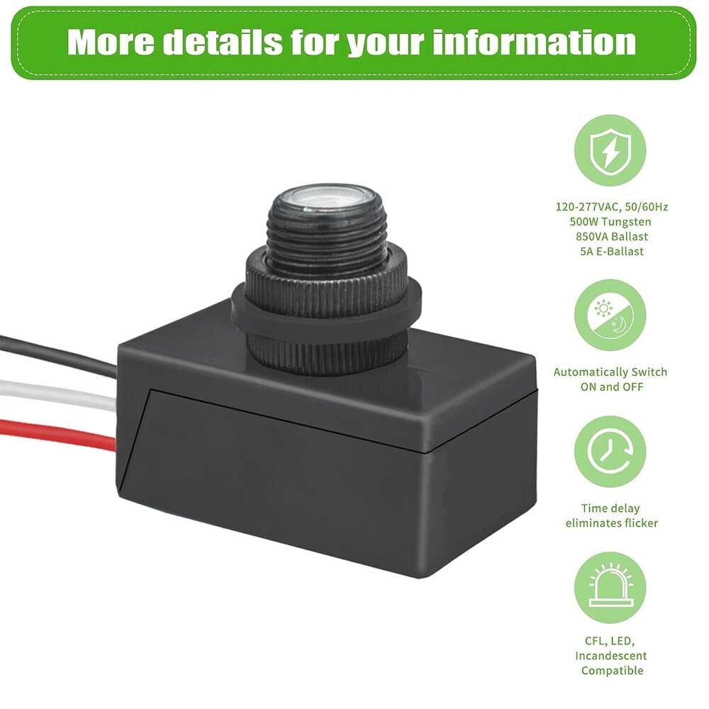 4pcs Dusk to Dawn Photocell Light Switch Auto ON Off Light Sensor Control Switch