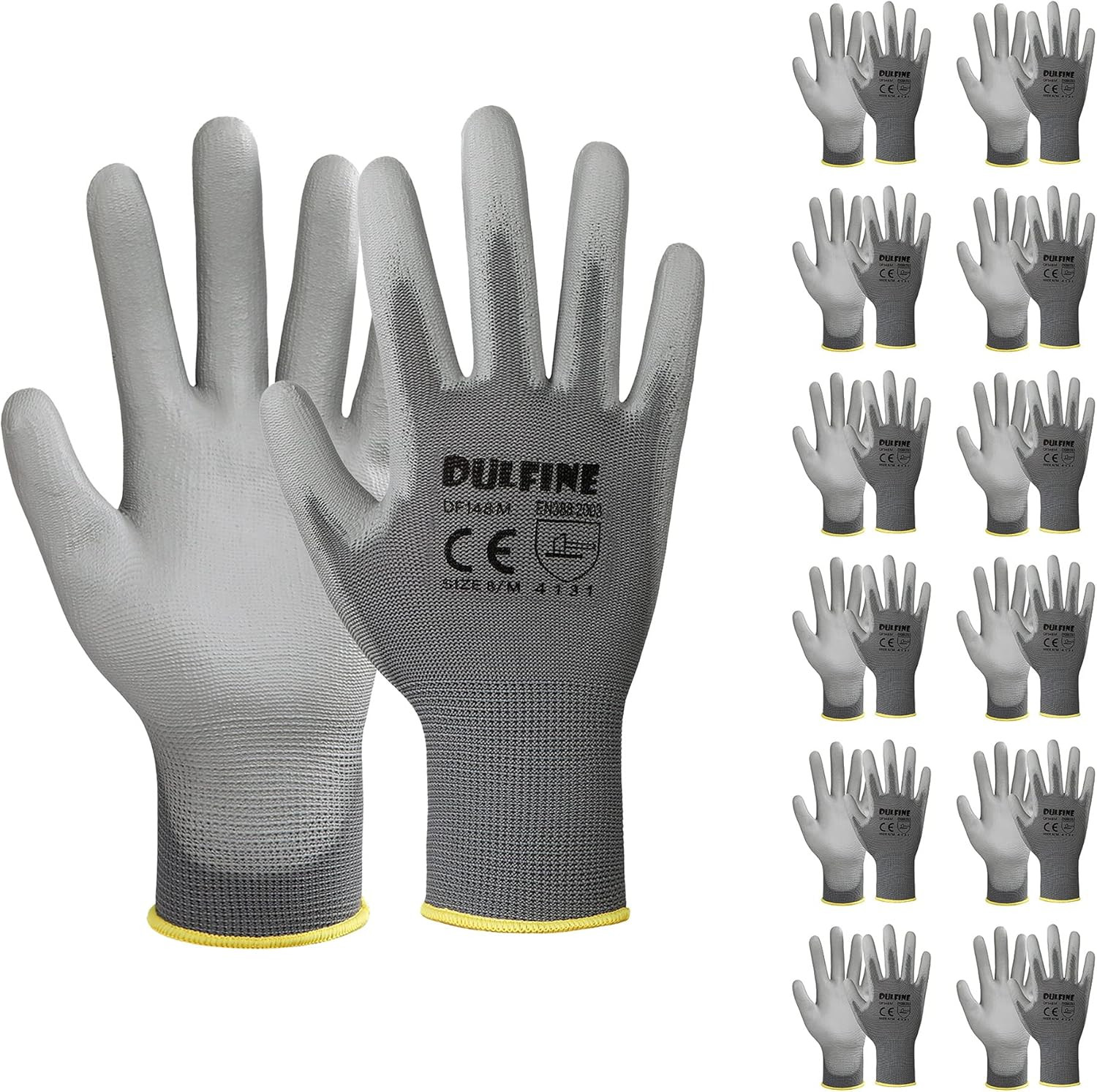 Safety Work Gloves for Men & Women, PU Coated Seamless Knit Grip | Smooth Grip o