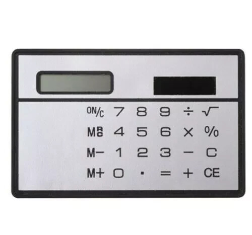 2PCS 8-Digits Ultra Thin Mini Slim Credit Card Solar Power Pocket Calculator YL