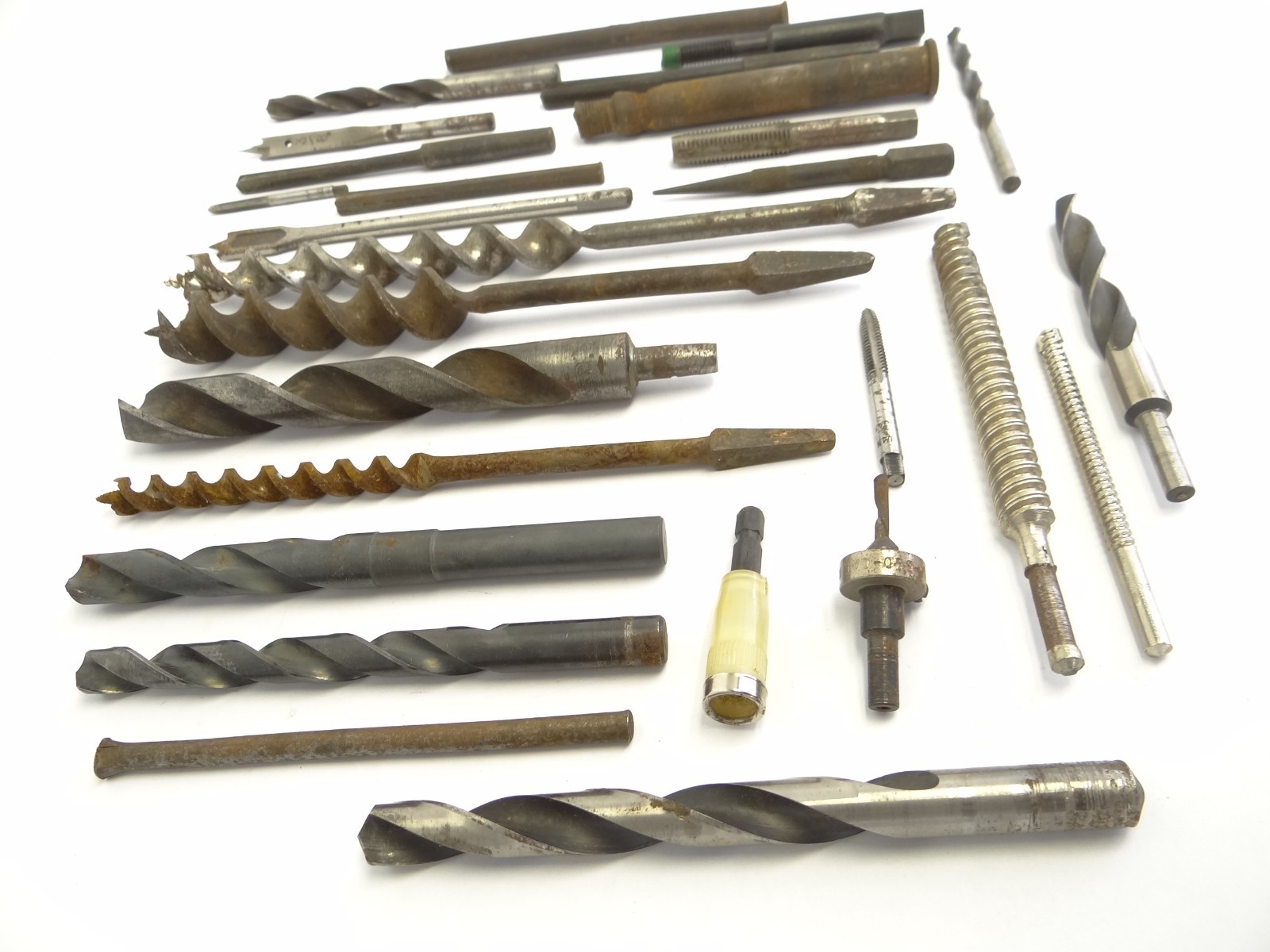Mixed Lot of Steel & Iron Auger Drill Bits Hand Tool Parts USA Red Devil Stanley