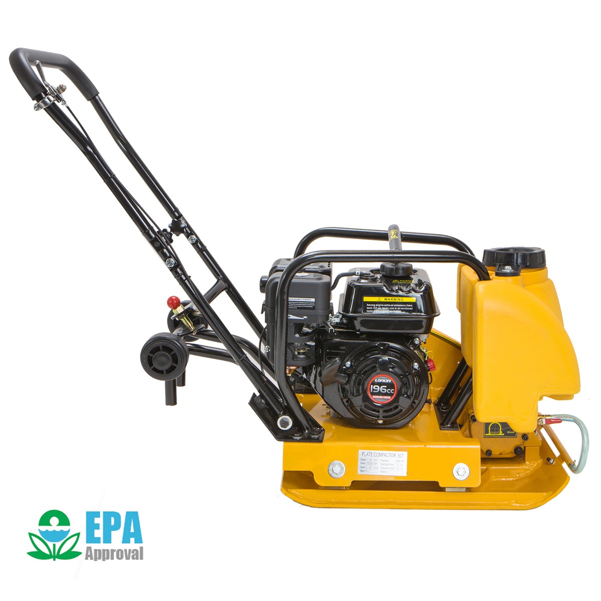 Stark USA 6.5HP Plate Compactor Gas-Powered 196cc 4000lbs Force With Water Tank