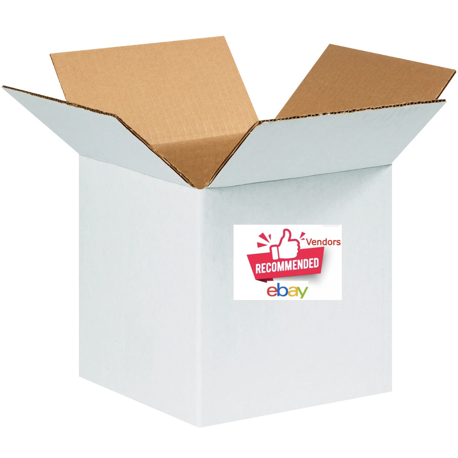 Boxes Corrugated White Cardboard Mailers Tuck Top One-Piece Die-Cut Vary 50 Pk