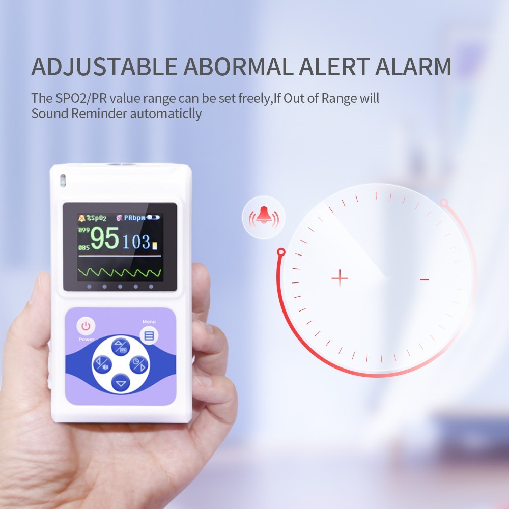 Handheld Pulse Oximter 24 Hours SPO2 monitor Blood Oxygen Saturation+Software
