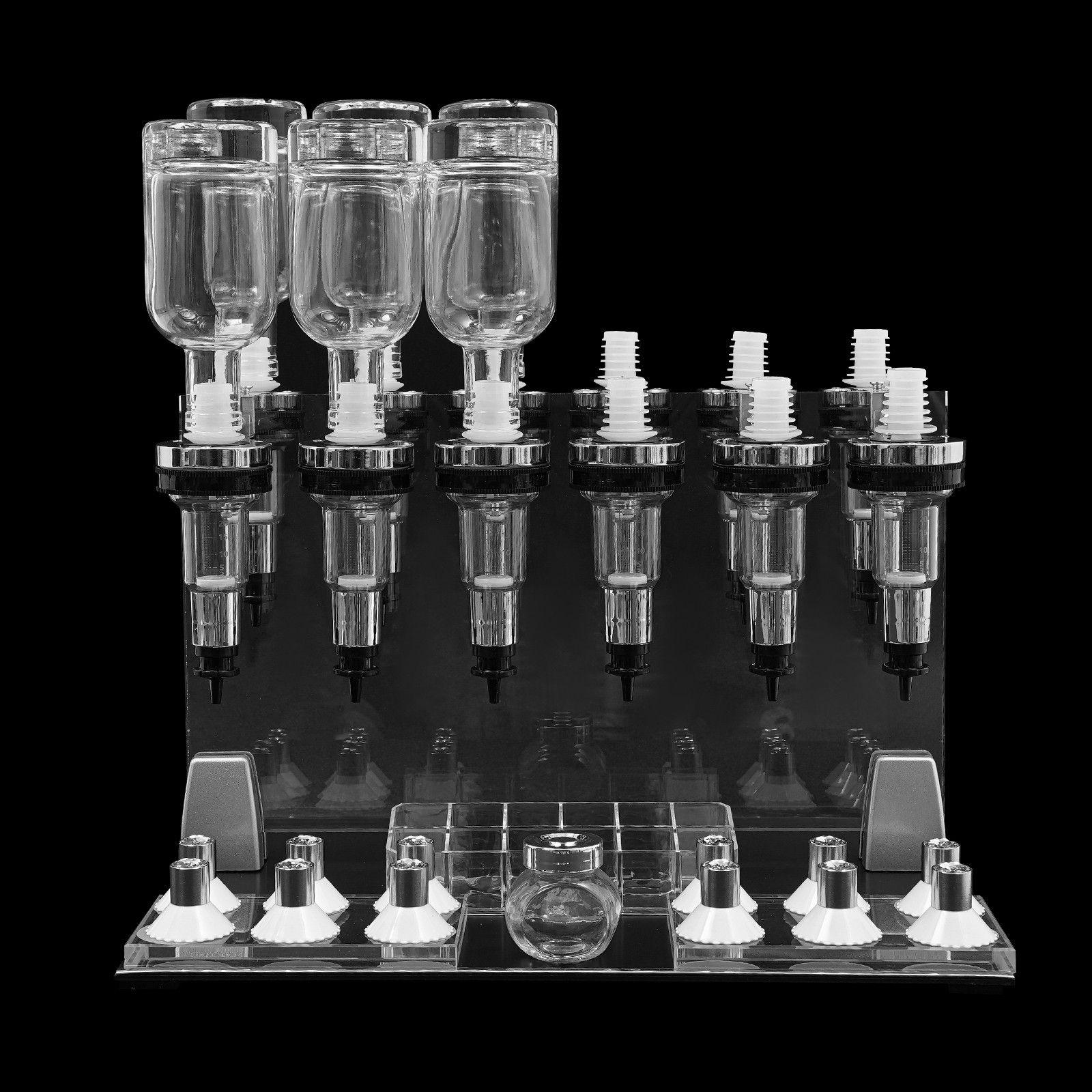 12 Bottles Manual Perfume Dispenser Desktop Perfume Dispenser Machine 200ml