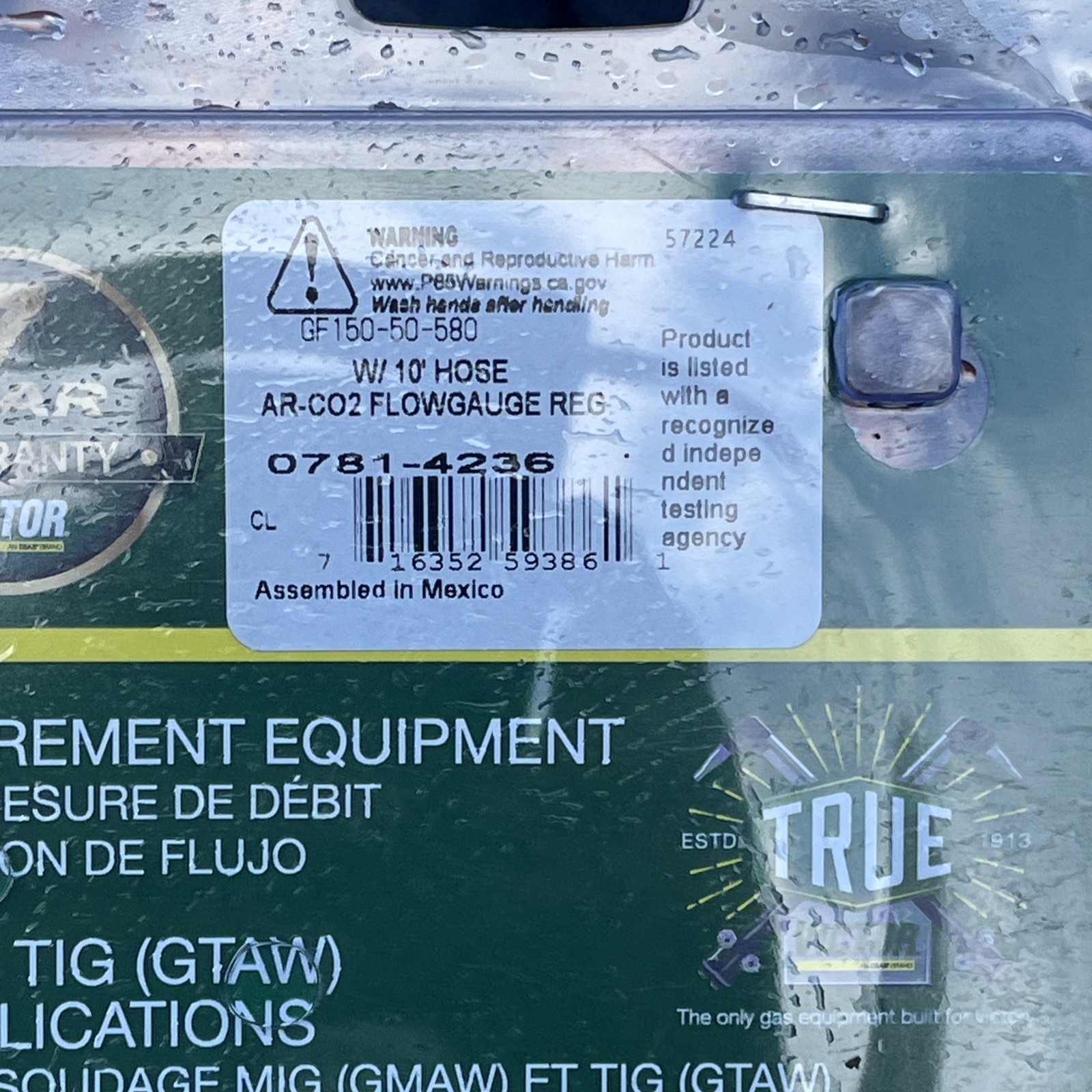 Victor CutSkill Flow Meter Regulator Argon 0781-4236 w/10’ hose mig & tig