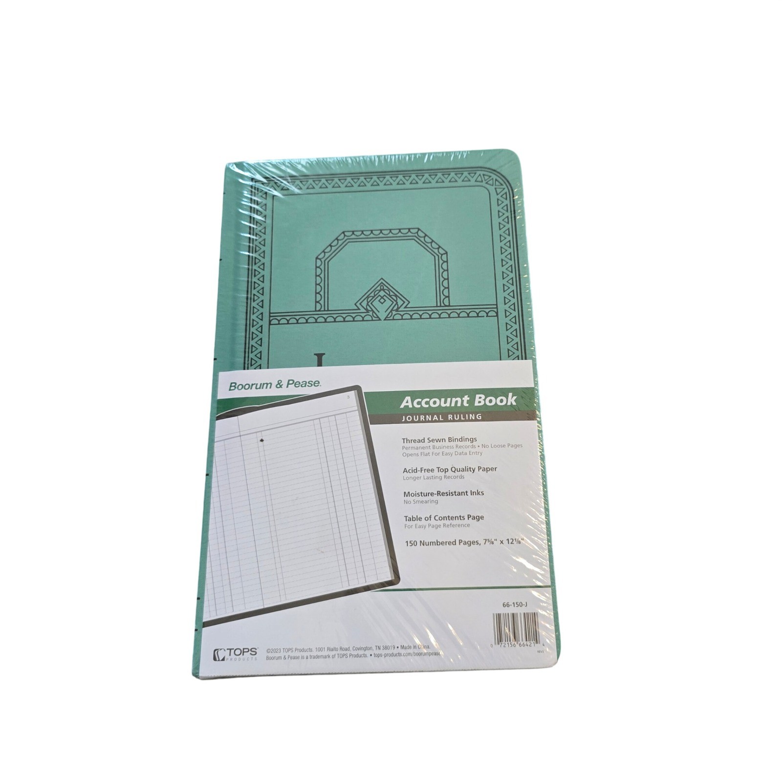 Boorum & Pease Account Book Ledger Journal 150 Pages Teal 66-150-J New