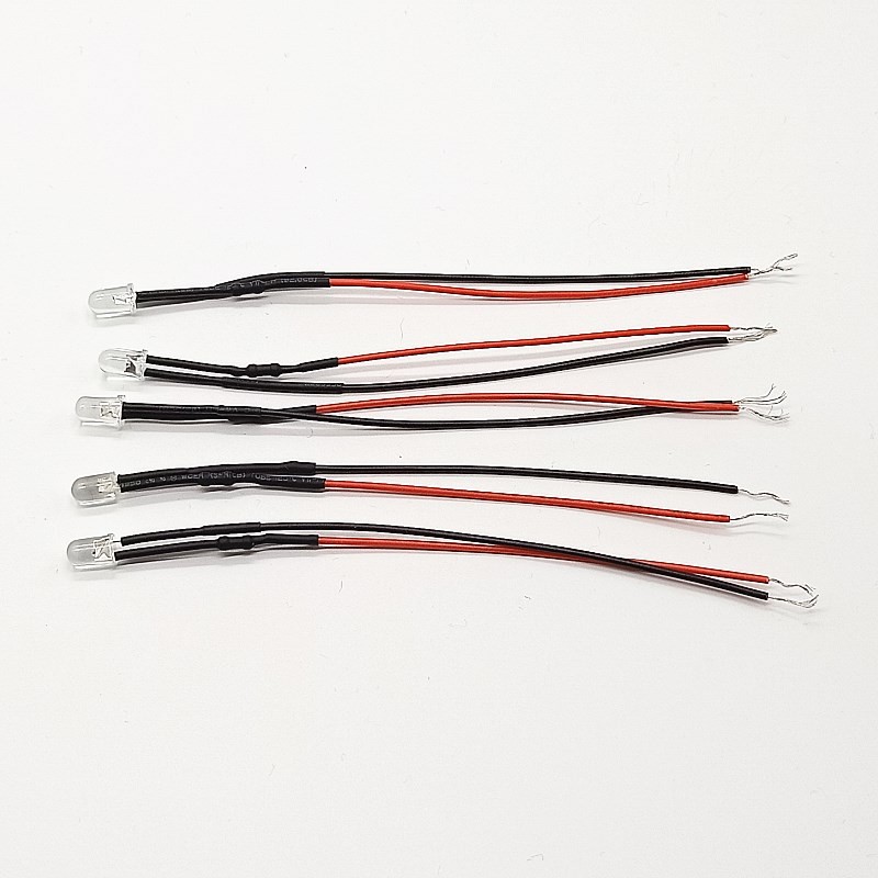Candle Flicker 3mm 3V 5V 6V 9V 12V 24V 36V 48V Lens Wired LEDS Various Colours