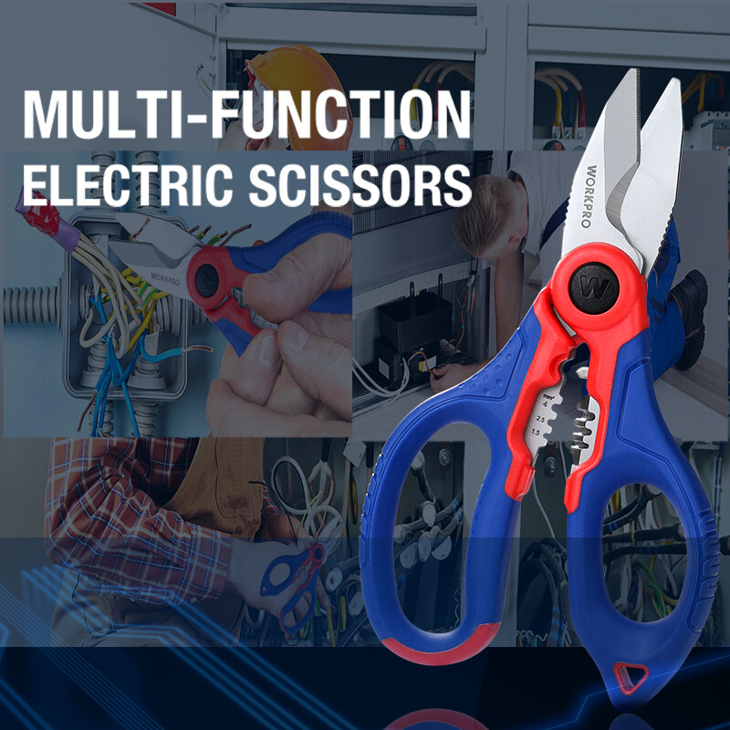 WORKPRO Electricians Scissors 6.4-INCH Professional Electrician Shears Stainless