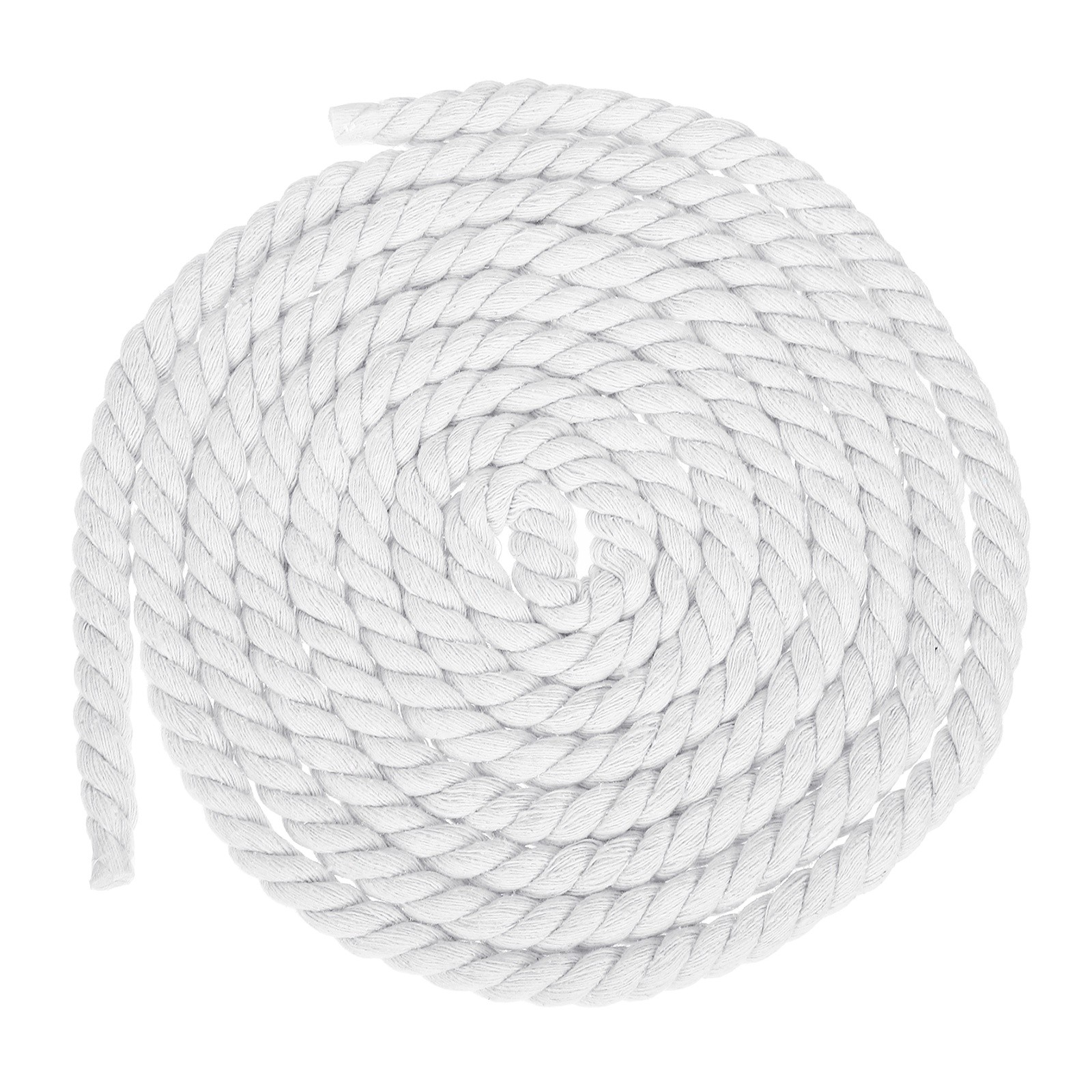 12mm x 11.5 Feet White Cotton Rope 3 Strand for DIY Wall Hanging Knotting