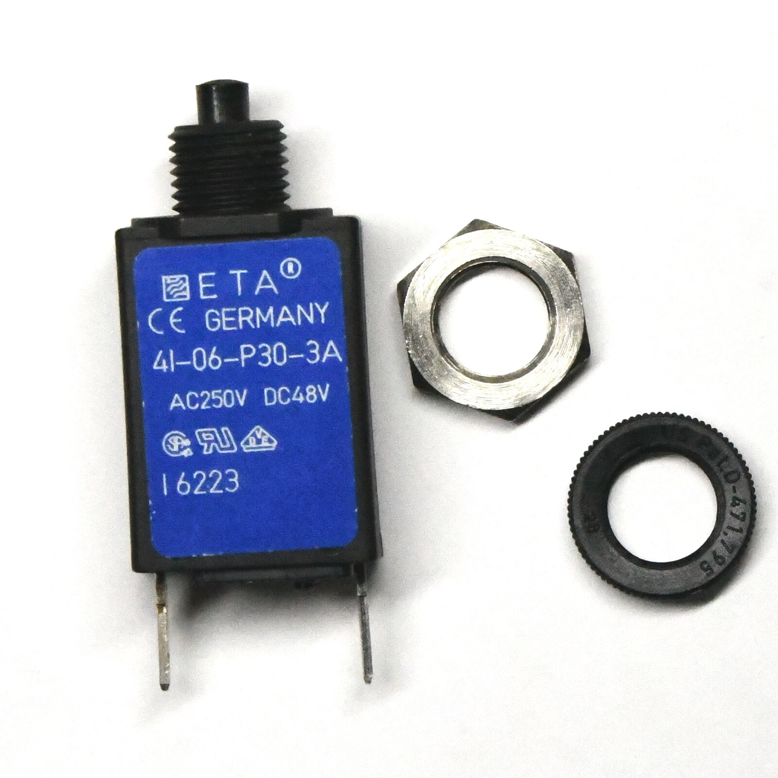 Panel Mount Circuit Breaker 3A Mini Push Button Reset ETA 41-06-P30-3A 250V