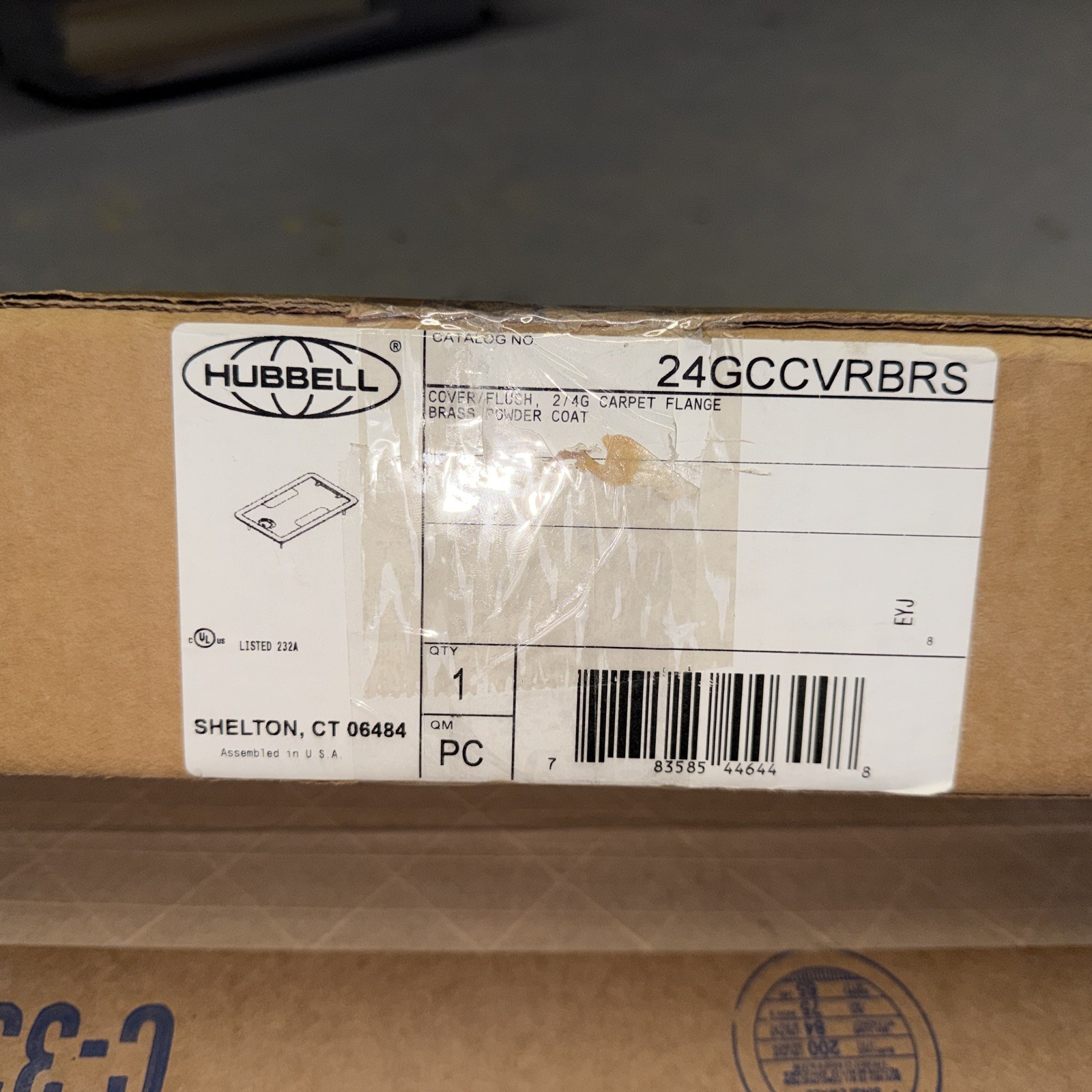 🔴NEW🔴HUBBELL 24GCCVRBRS BRASS COVER FLUSH CARPET FLANGE BOX‼️