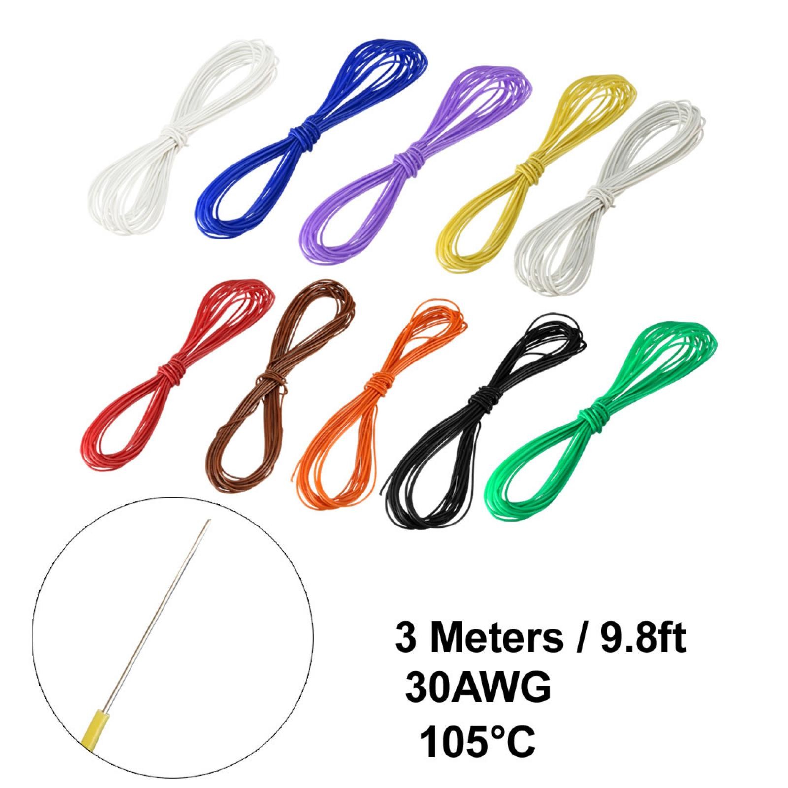10pcs 9.8ft 30AWG Insulated PCB 0.2mm Copper Wrapping Wire Tin Plated