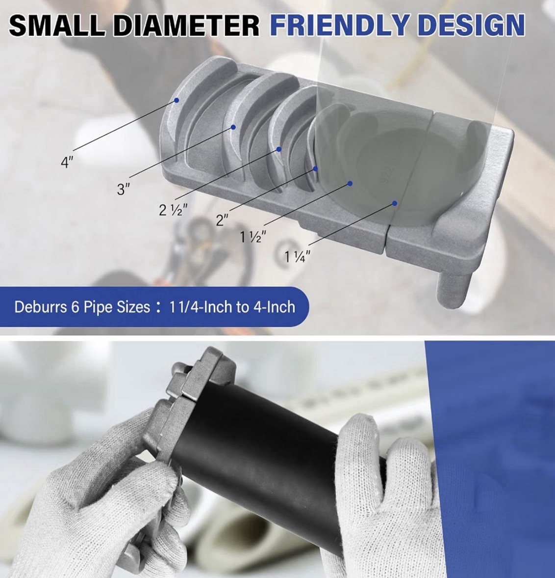 DEB4 Deburring Tool for PVC Pipe Reamer PVC Chamfer Tool 1-1/4 to 4-Inch