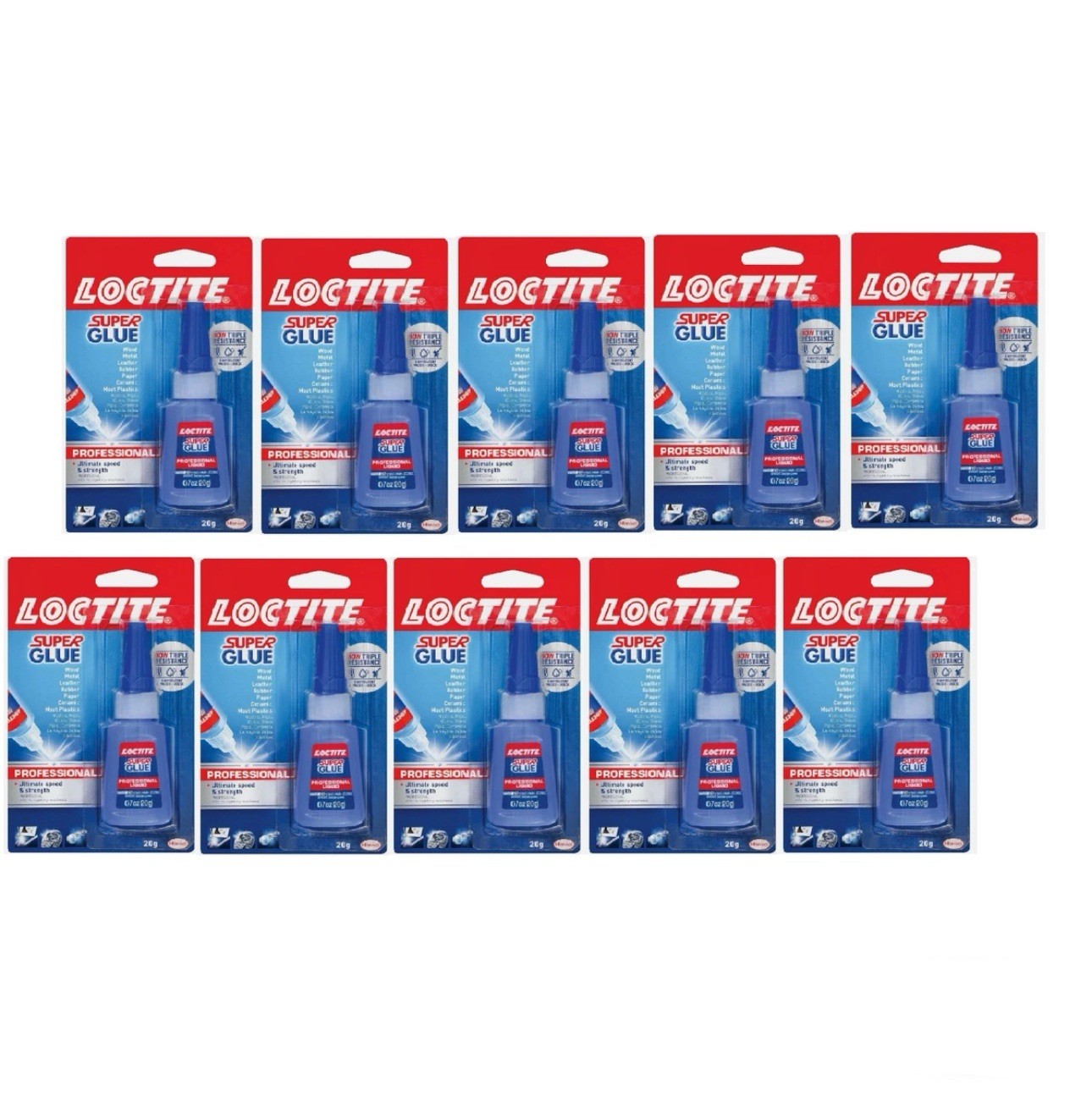 10 Pack Loctite 1365882 Liquid Professional Super Glue 20g Large Bottle