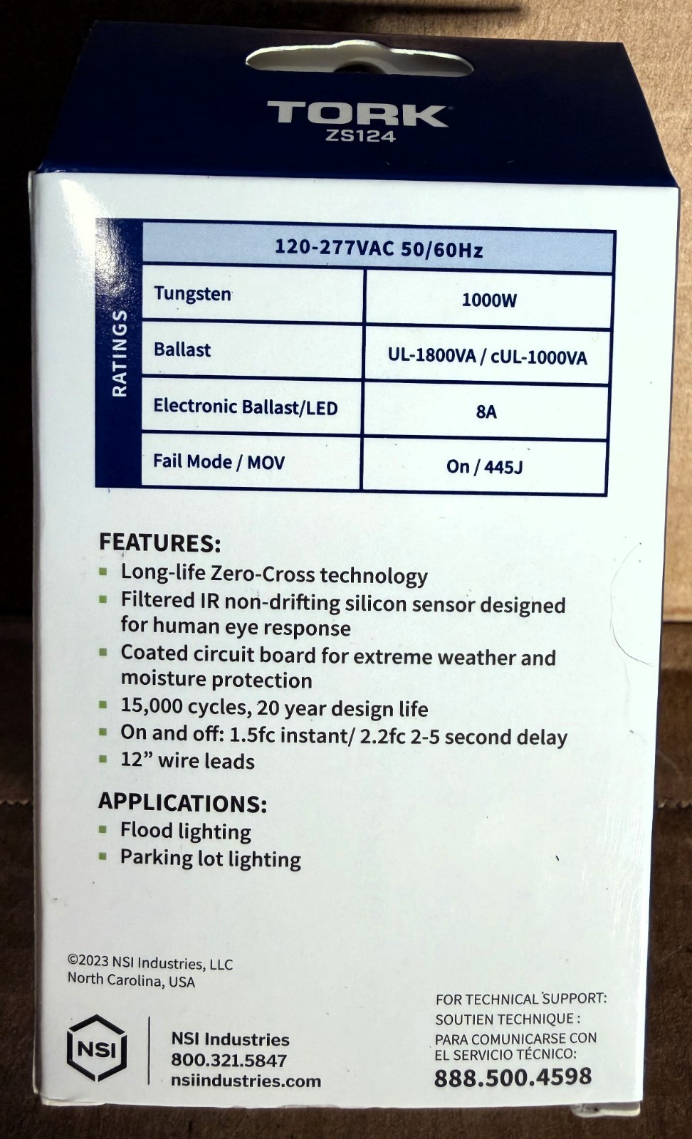 TORK ZS124 Stem Mount Electronic LED Photocontrol Dusk to Dawn Light Sensor