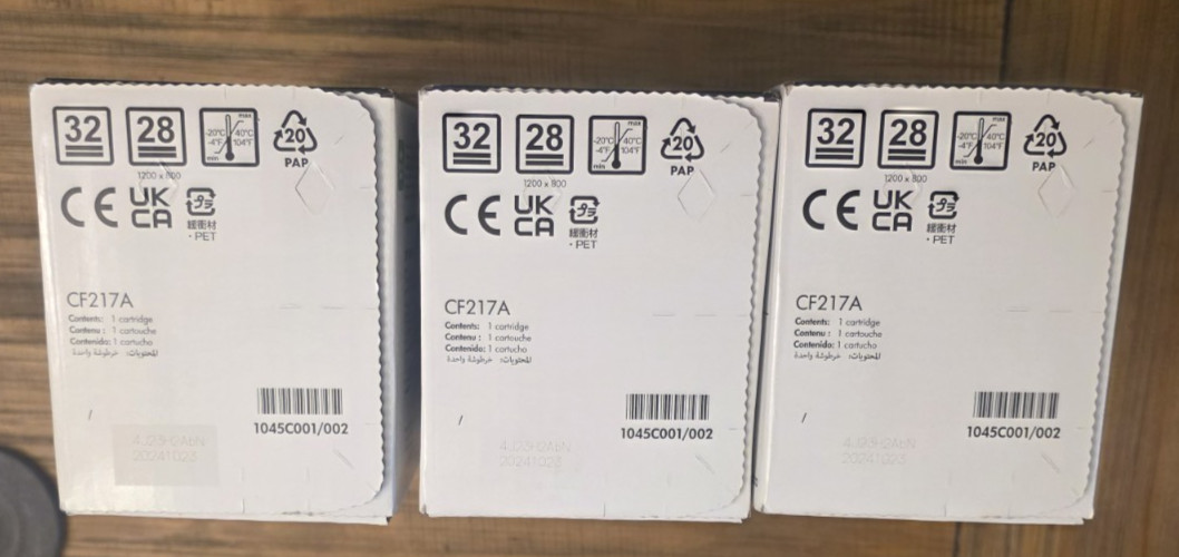 HP 17A CF217A Black Laser Jet Toner Cartridges 3 Unit New