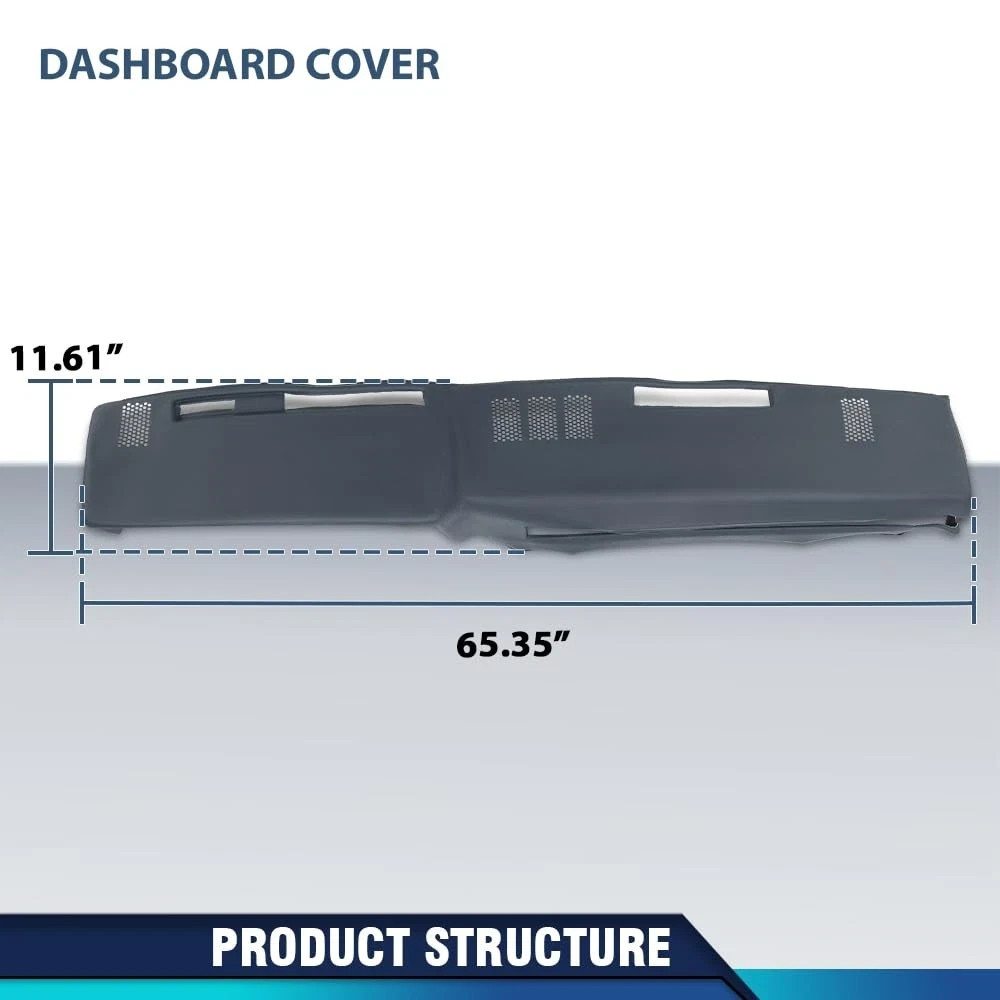TPE Dash Cover Fit GMC Chevy Full Size Pickup 1981-1987, Dark Blue