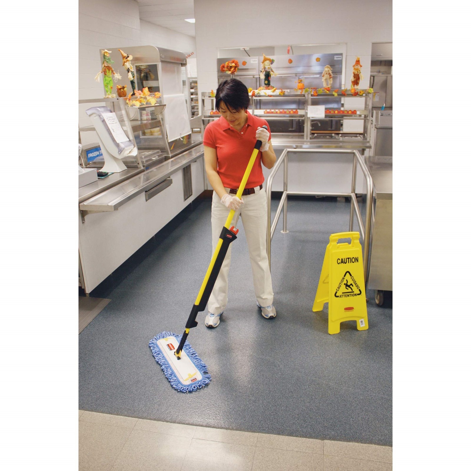 Pulse Microfiber Spray Mop System 17″ Microfiber Head 52″ Yellow Plastic Handle