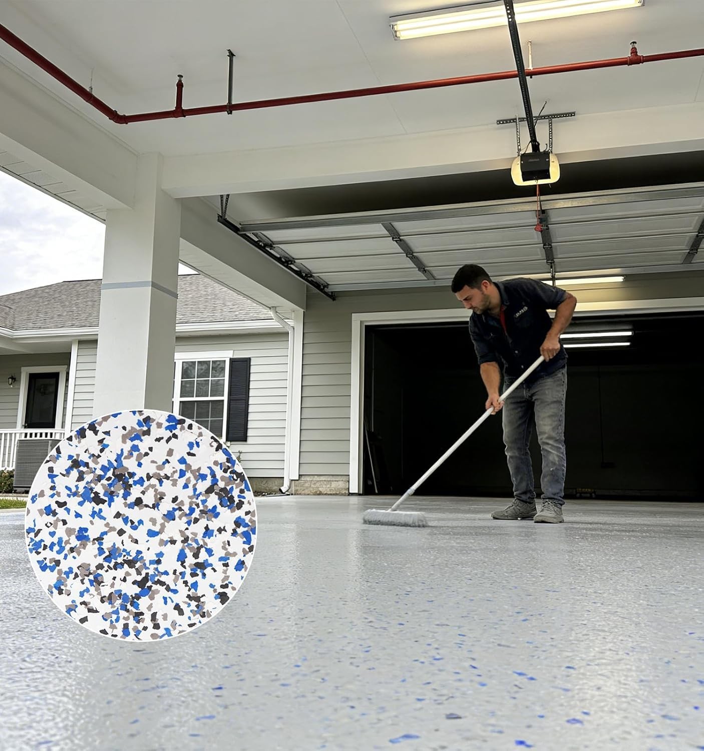 Epoxy Floor Flakes, 454g/1Lb Chips Flakes 16 Ounce (Pack of 1), Blue
