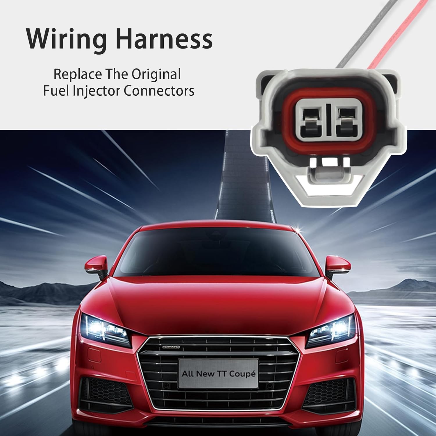 4PCS Fuel Injector Connectors with Pigtail Wiring Harness
