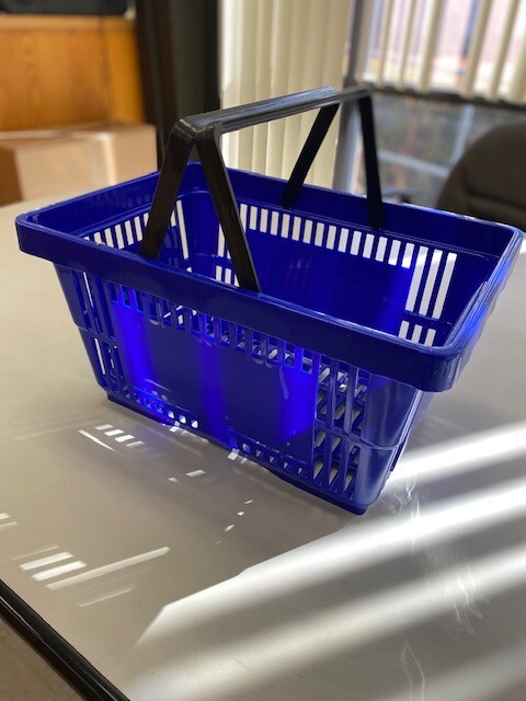 SHOPPING BASKETS BLUE SET OF 12 16X11X8.5