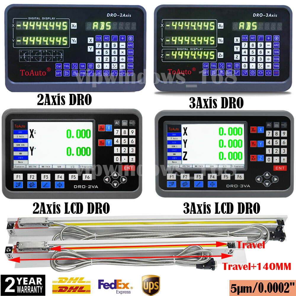 2/3/4/5 Axis Digital Readout DRO TTL Glass Linear Scale Encoder 100/150…2000MM