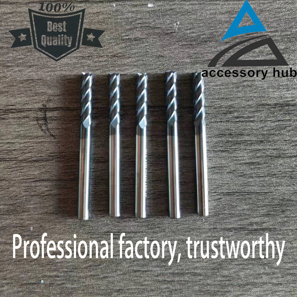 5PCS – 1/8″ x 1/2 x 1-1/2 4 FLUTE CARBIDE END MILL – TiALN COATED HRC55 USA
