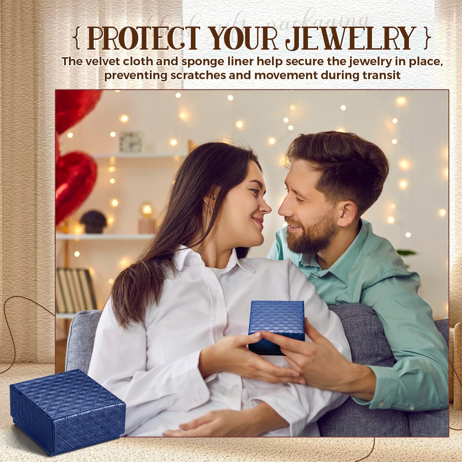 Landical 100 Pcs Jewelry Ring Gift Box 2» x 1 Count (Pack of 100), Dark Blue