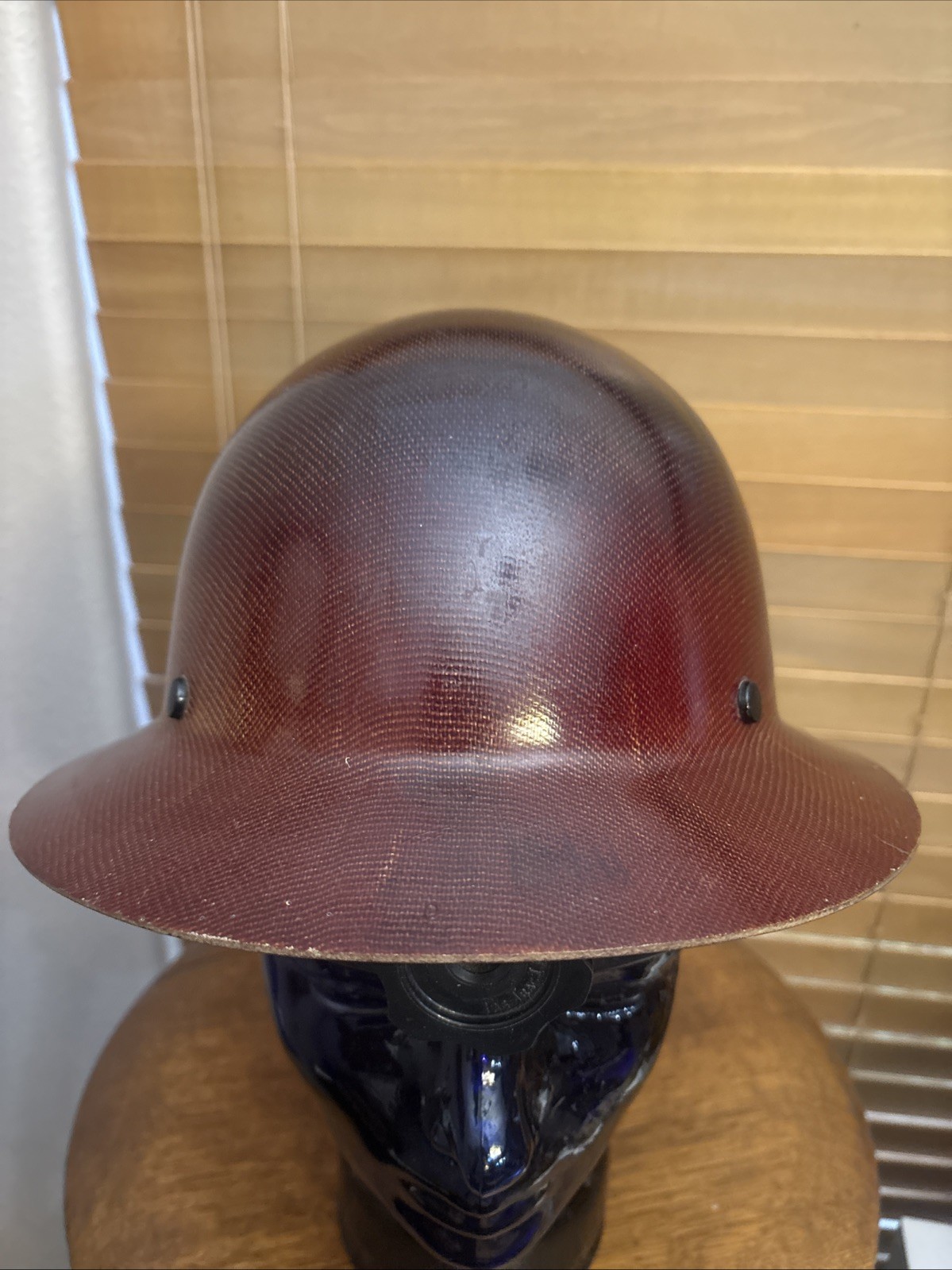 Vintage MSA Skullgard Full Brim Hard Hat Brown Fiberglass Phenolic Helmet 2011
