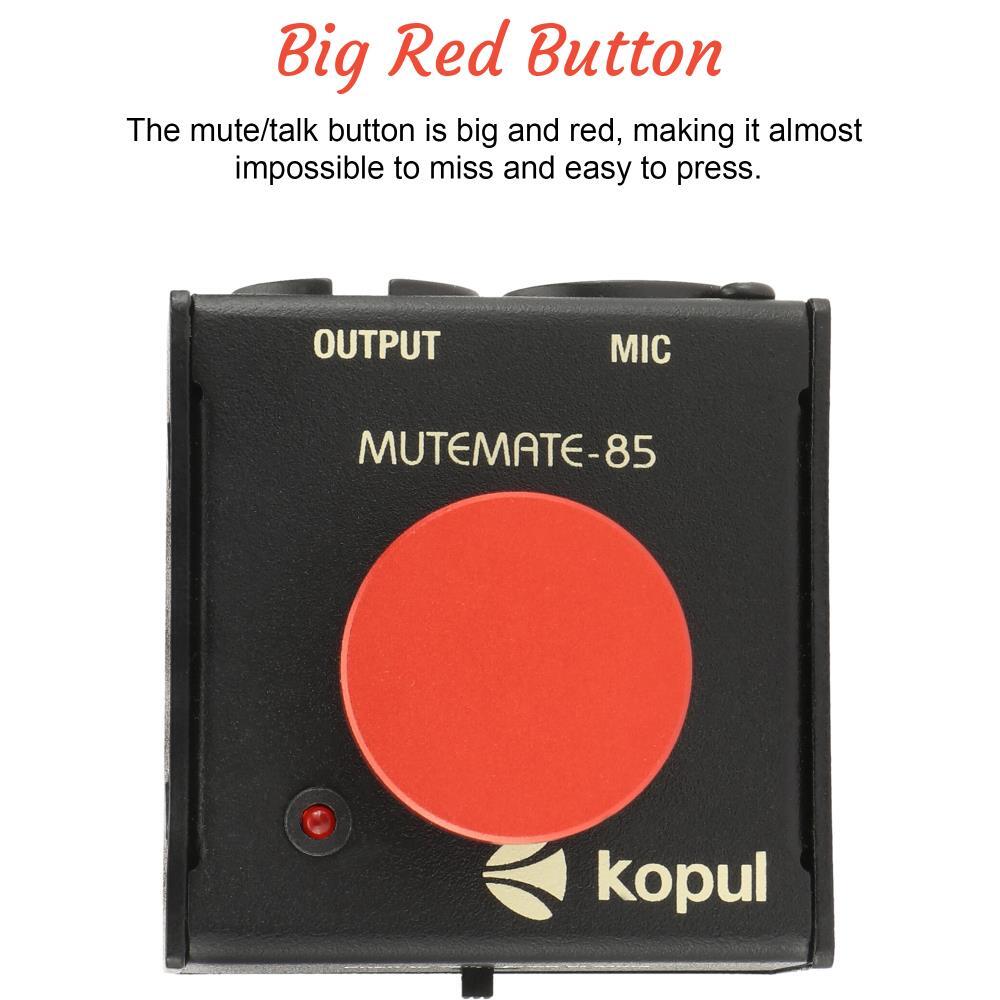 Kopul Momentary Mic Mute/Talk Button – XLR Push-to-Talk/Mute Michrophone Switch
