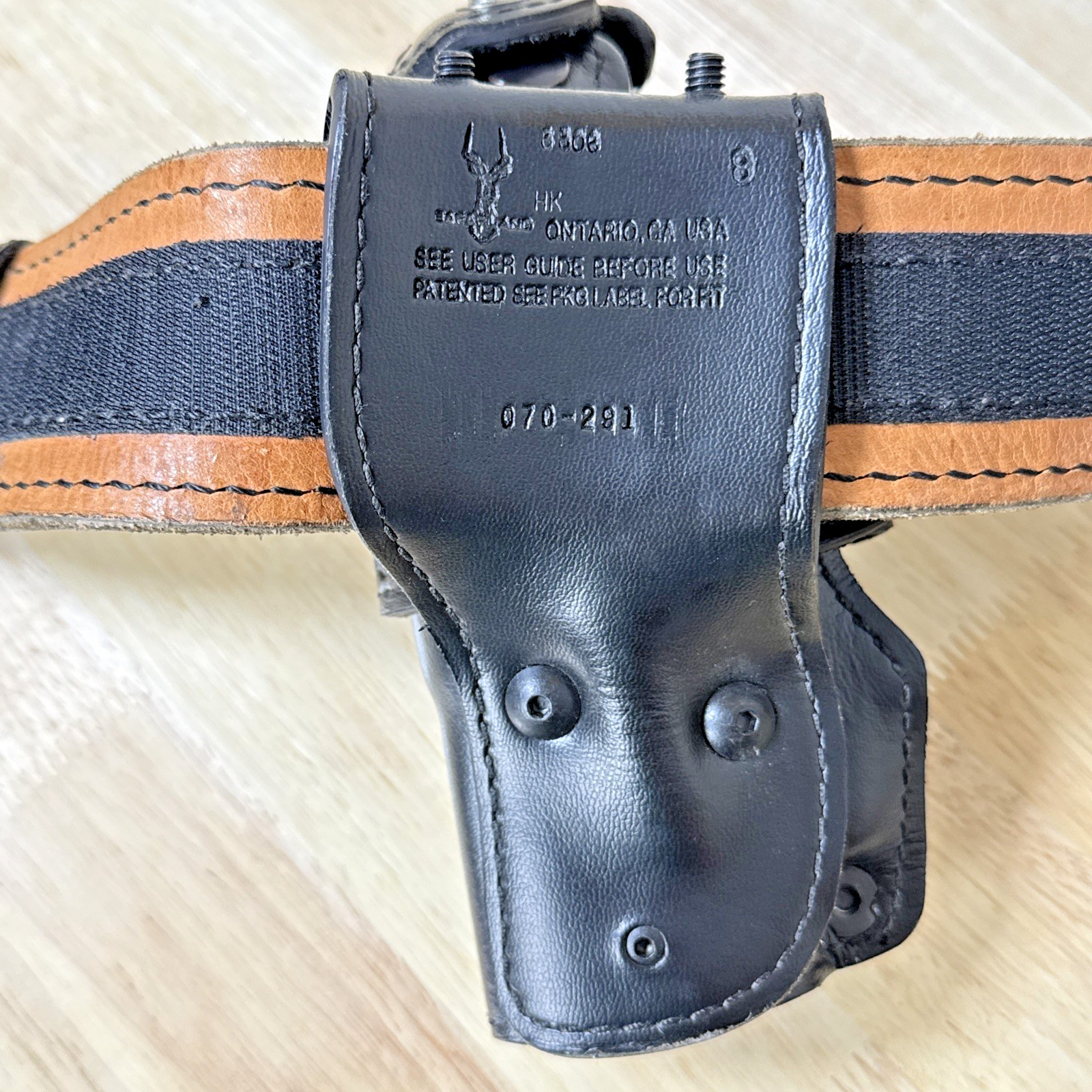Safariland Model 94 Tactical Leather Belt w/ Gun Holster & Attachments READ