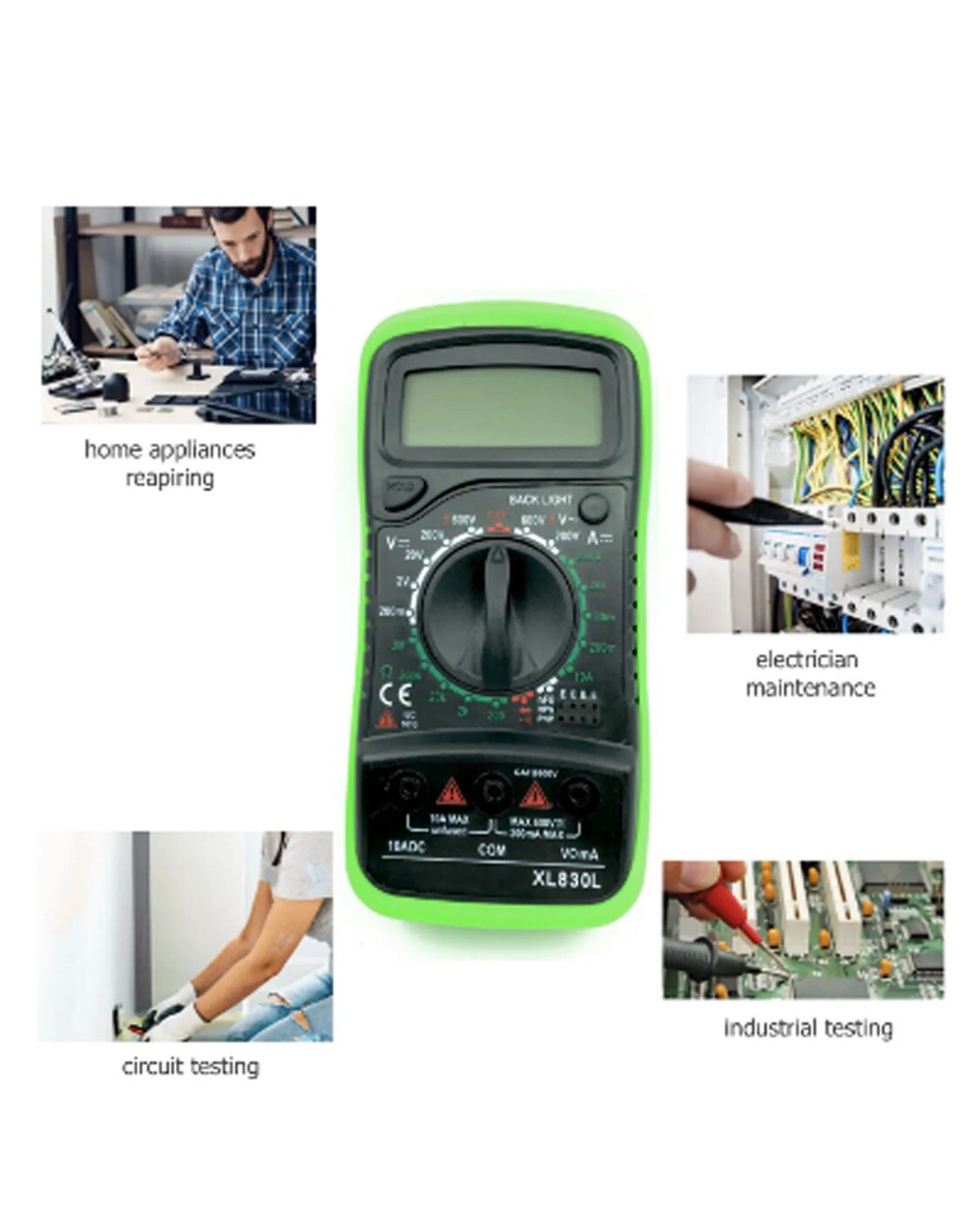 LCD Digital MULTIMETER Voltmeter Ammeter Ohmmeter Volt AC DC Tester Leads Meter