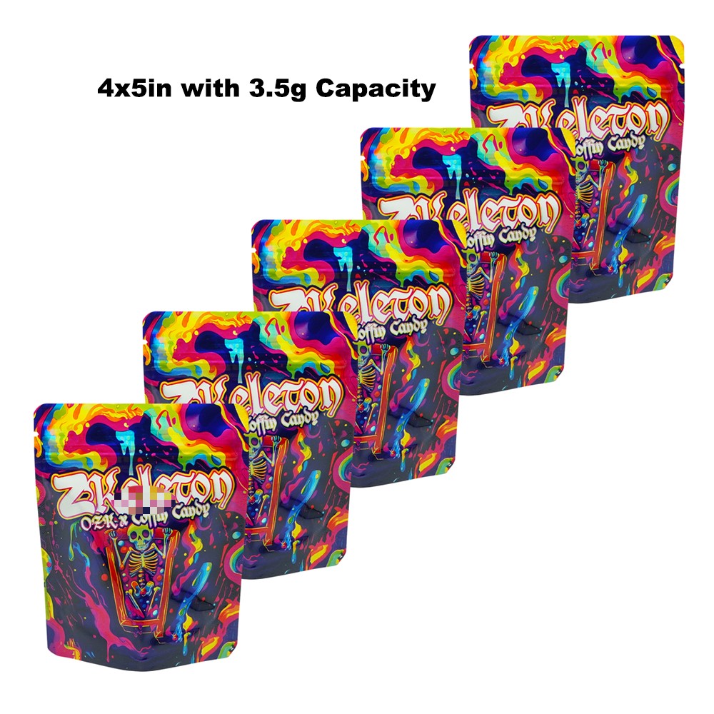 100Pcs 3.5g Smell Proof Mylar Bags Resealable Candy Storage Stand Up US Shipping