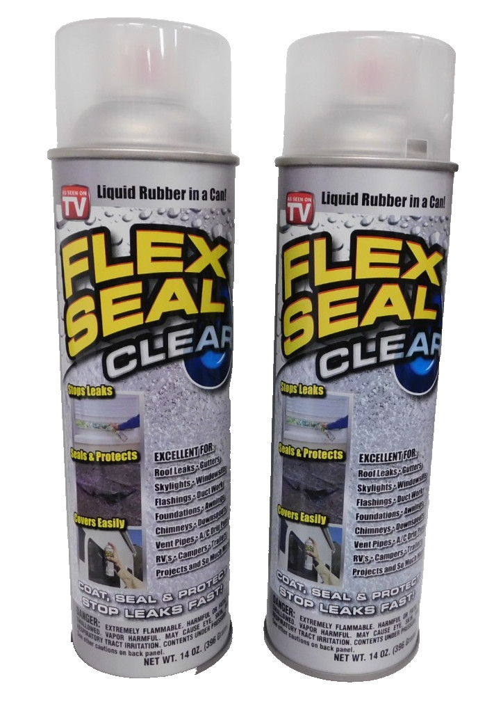 Flex Seal Clear Liquid Rubber in a Can ,14 oz-2 Pack