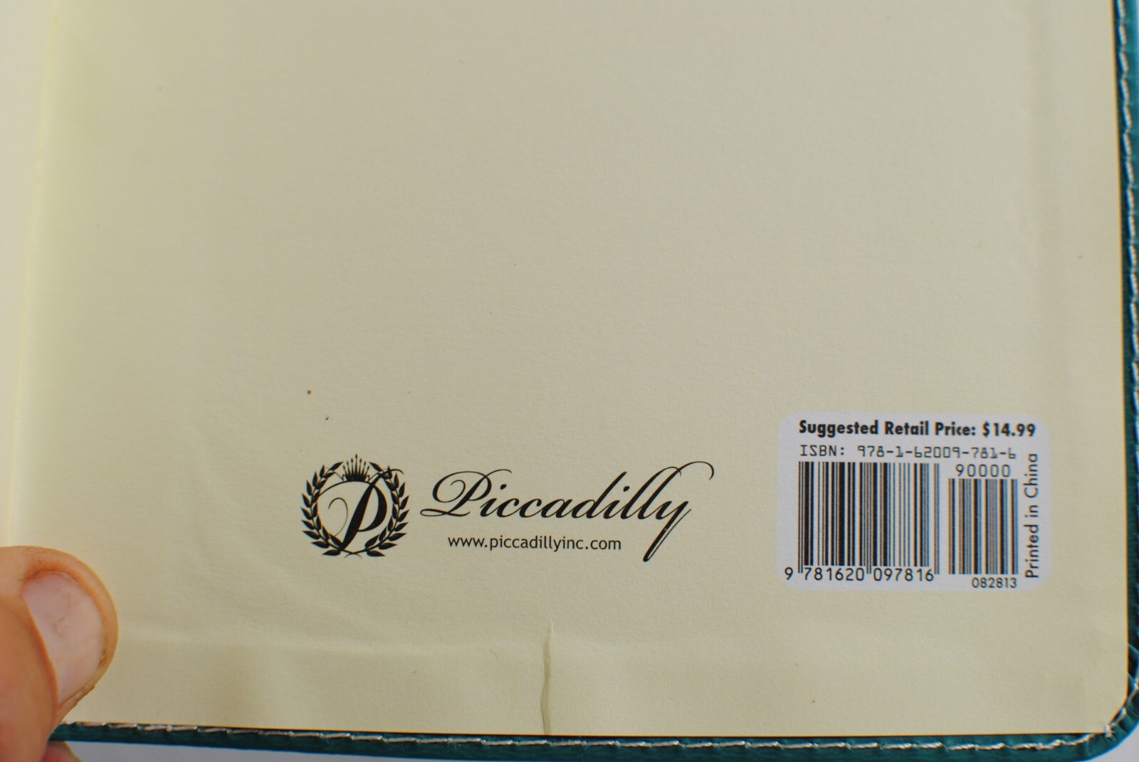 Piccadilly Blank Turquoise Blue Faux Leather Journal Notebook w Bookmark – NEW
