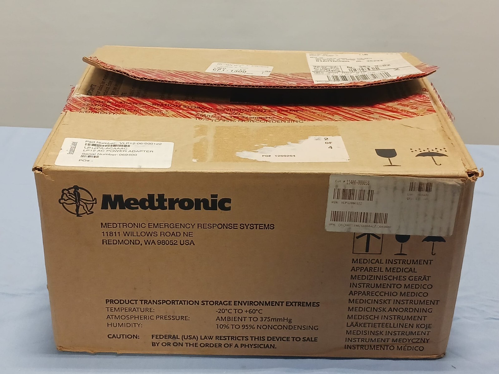 Medtronic VLP12-06-000122 LP12 AC Power Adapter 11400-000038, 21300-006432