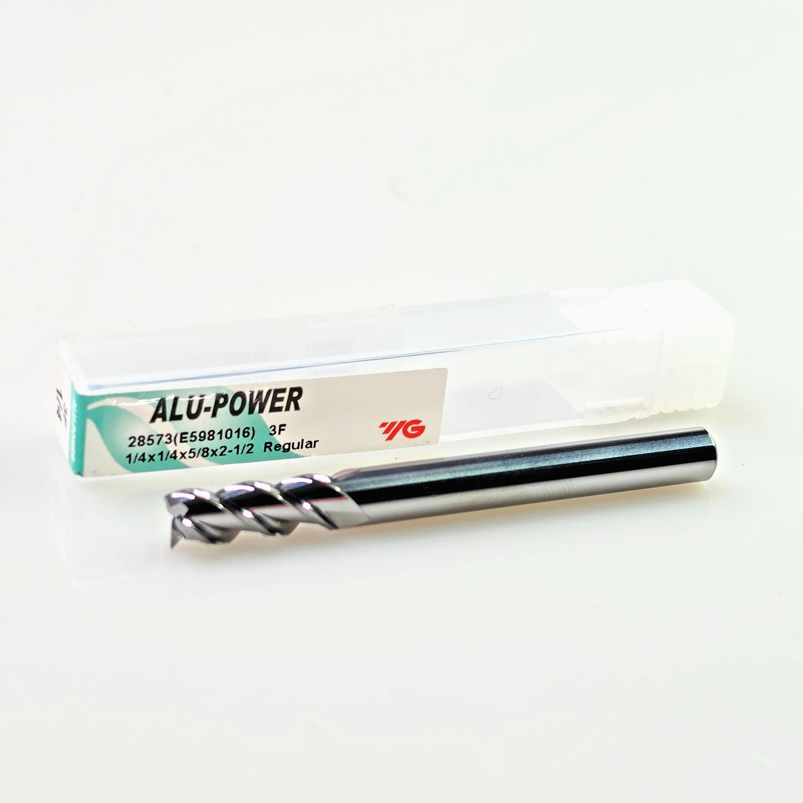 YG 1/4″ x 1/4 x 5/8 x 2-1/2 SQ Solid Carbide End Mill 3 Flute 28573 ALU-POWER