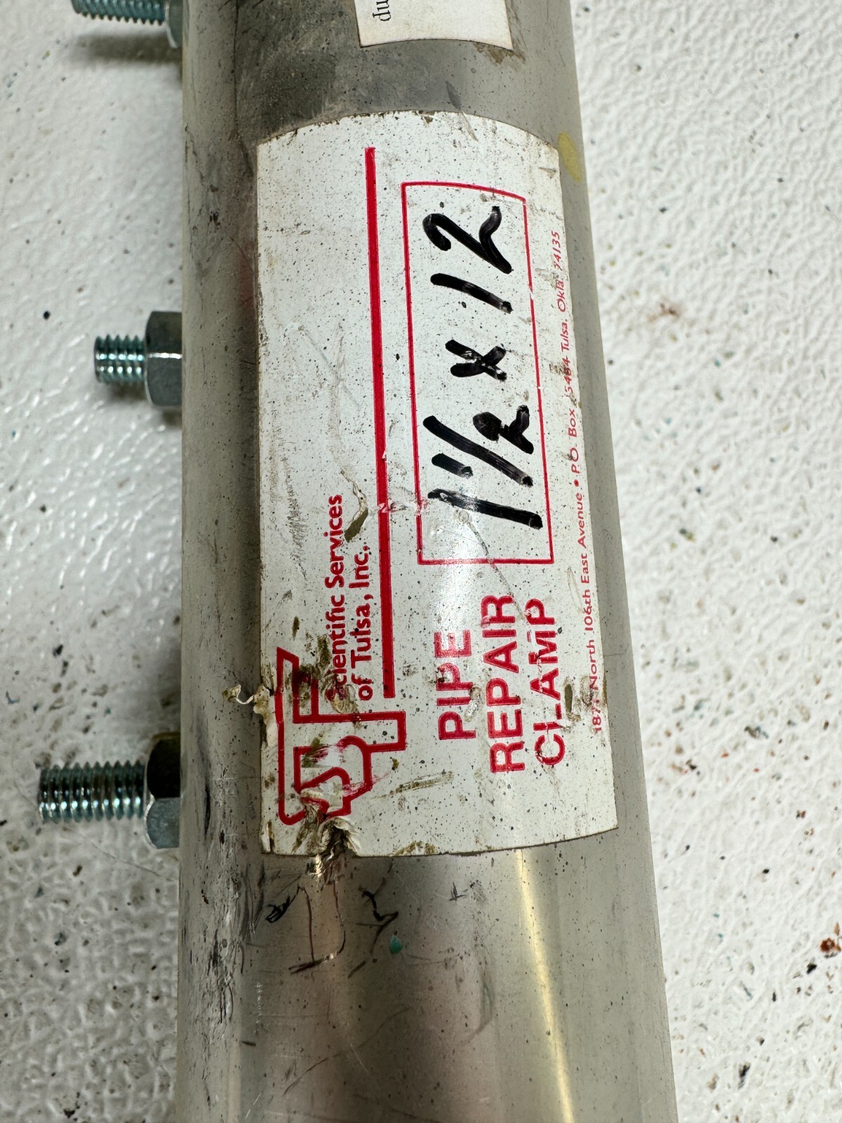 Pipe Repair Clamp 1-1/2″ (1.90 OD) x 12″ Long, Partial Coverage, Stainless Band