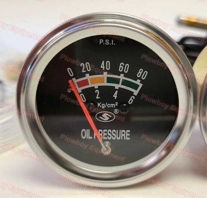New TRACTOR Oil Amp Temperature Gauge Set W/ CHROME BEZEL for MANY Brands 2″