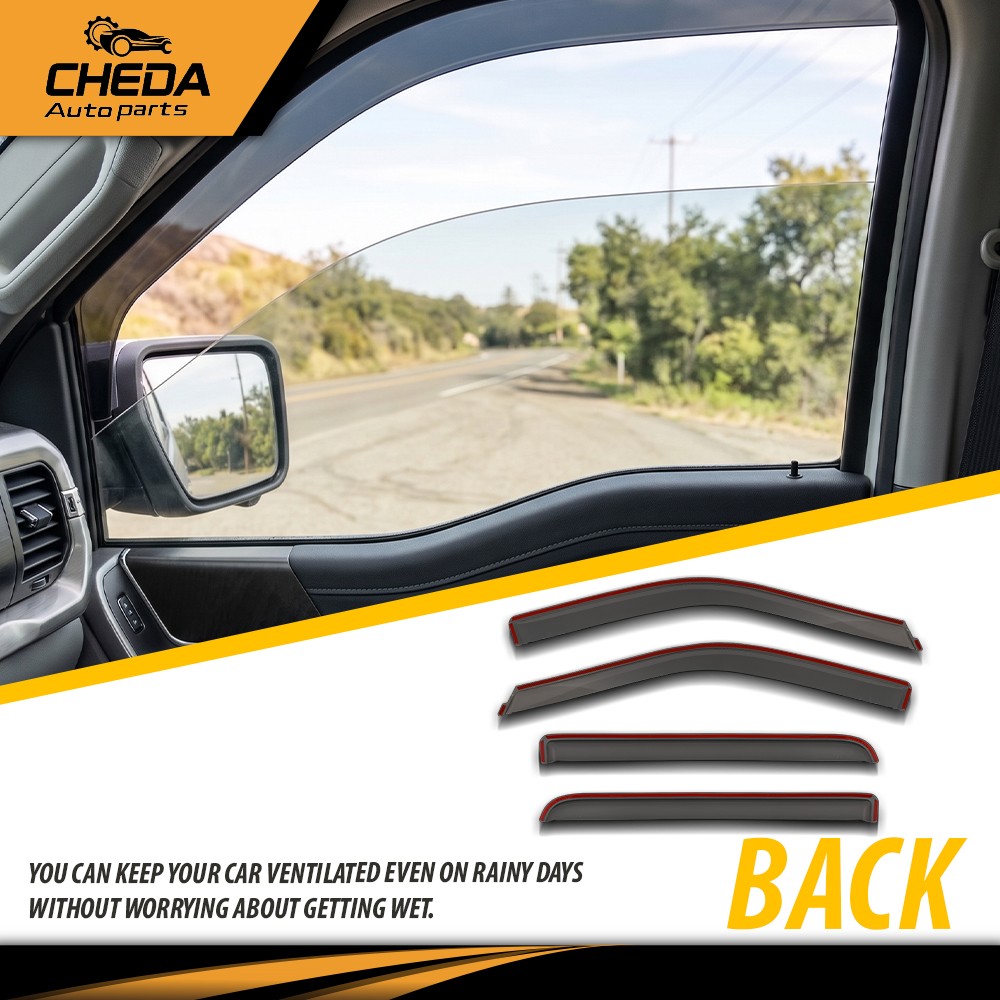 Fit For Ford F150 Raptor Super Duty SuperCrew 2015-2026 Window Visor Rain Guards