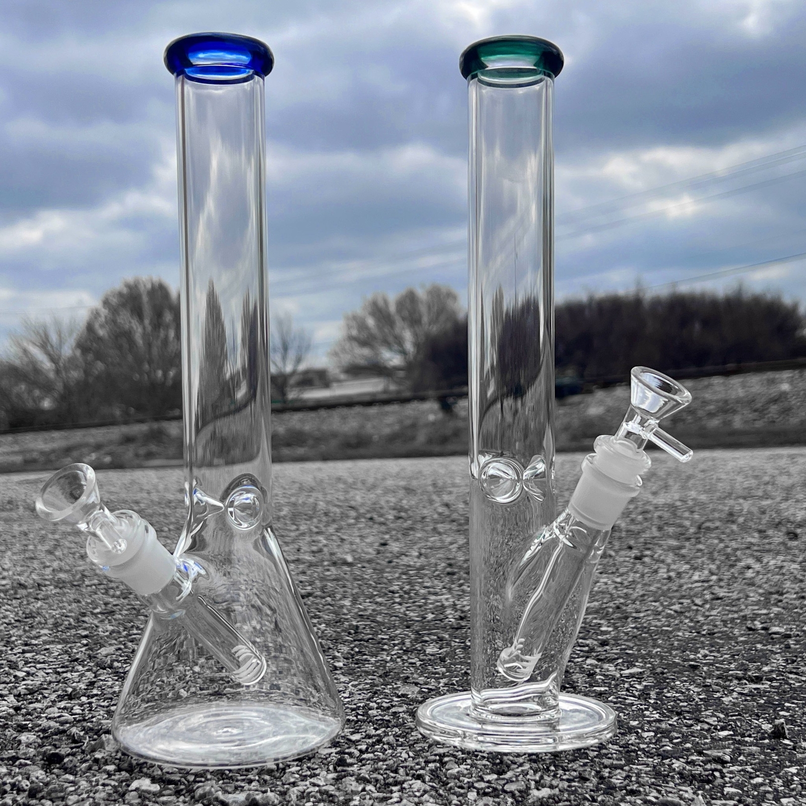12″ Tall Clear 38x4mm Glass Ripper Bong Beaker or Straight Hookah Water Pipe
