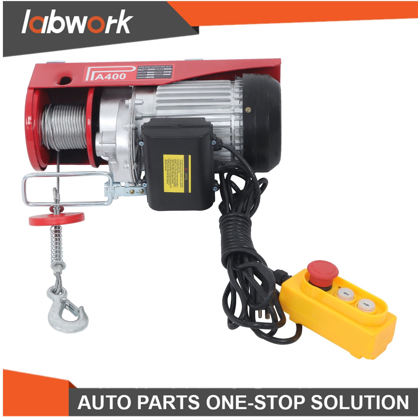 Labwork 880lbs Electric Hoist 110V 980W with 14FT/4.2m Wired Remote Control