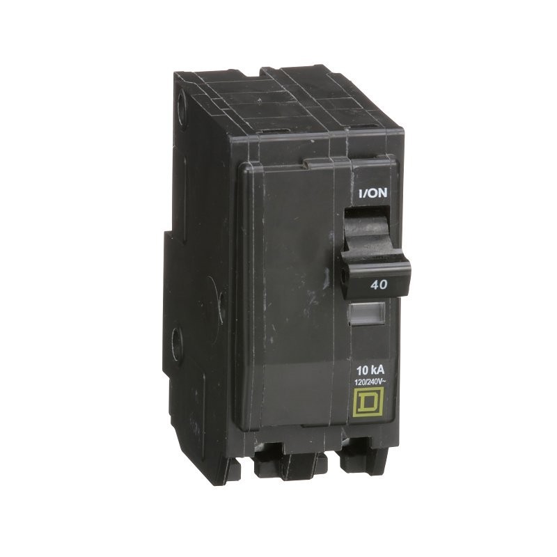 Square D QO QO240CP Circuit Breaker, Mini, 40 A, 2 -Pole, 120/240 VAC, 48 VDC, F