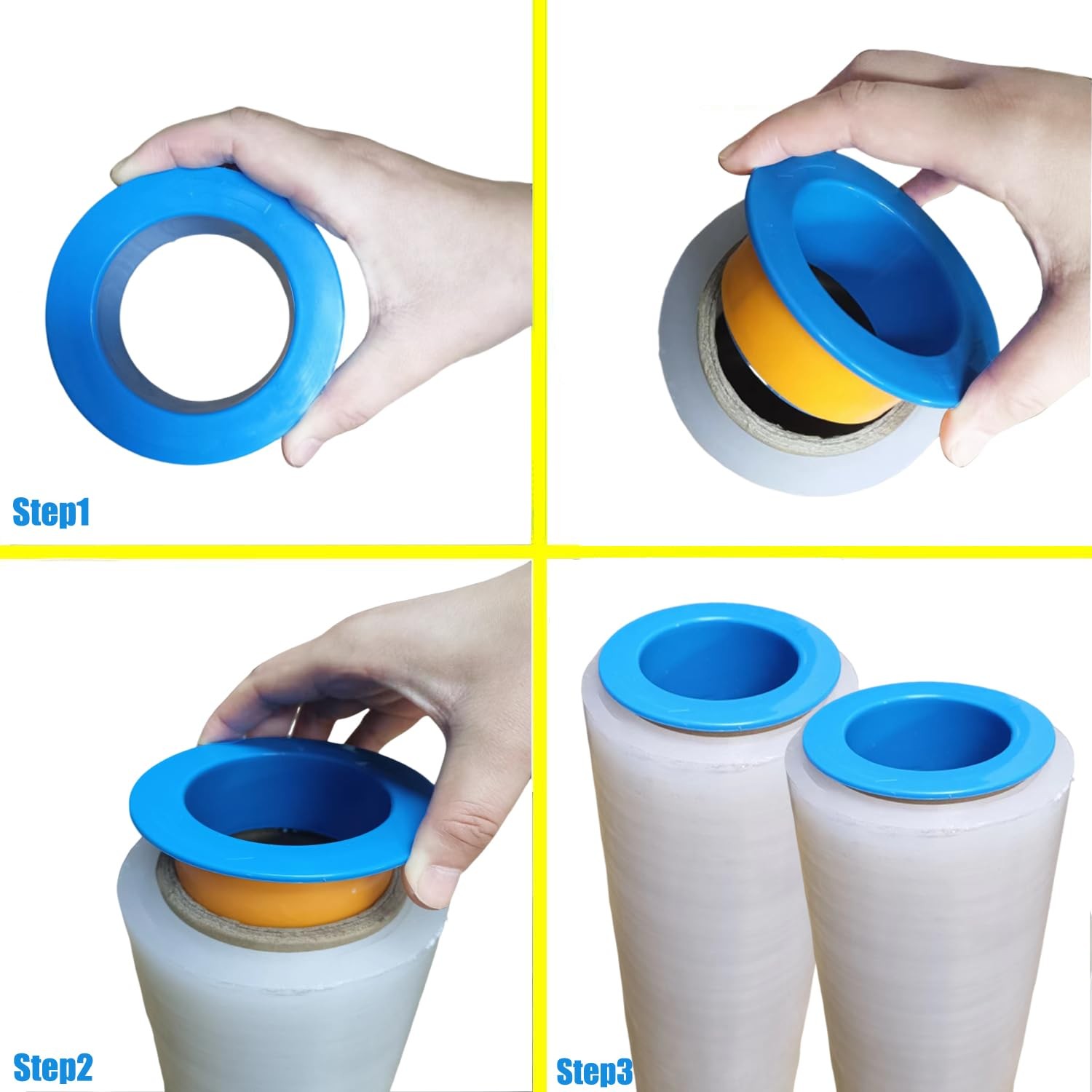 3 Pairs Plastic Stretch Film Hand Saver, Stretch Film Protective Handle Manua…