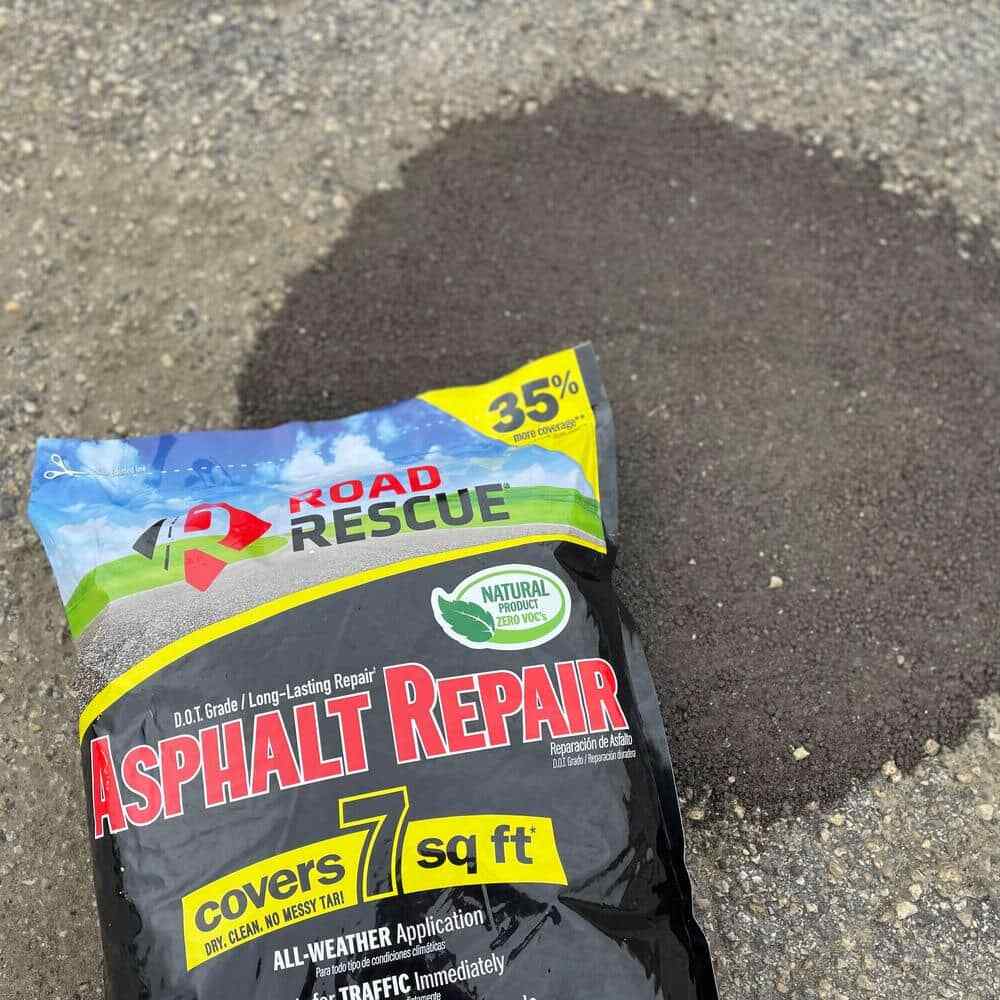 50 Lbs. Asphalt Repair Road Rescue Natural Limestone Rock Blacktop Patch Black