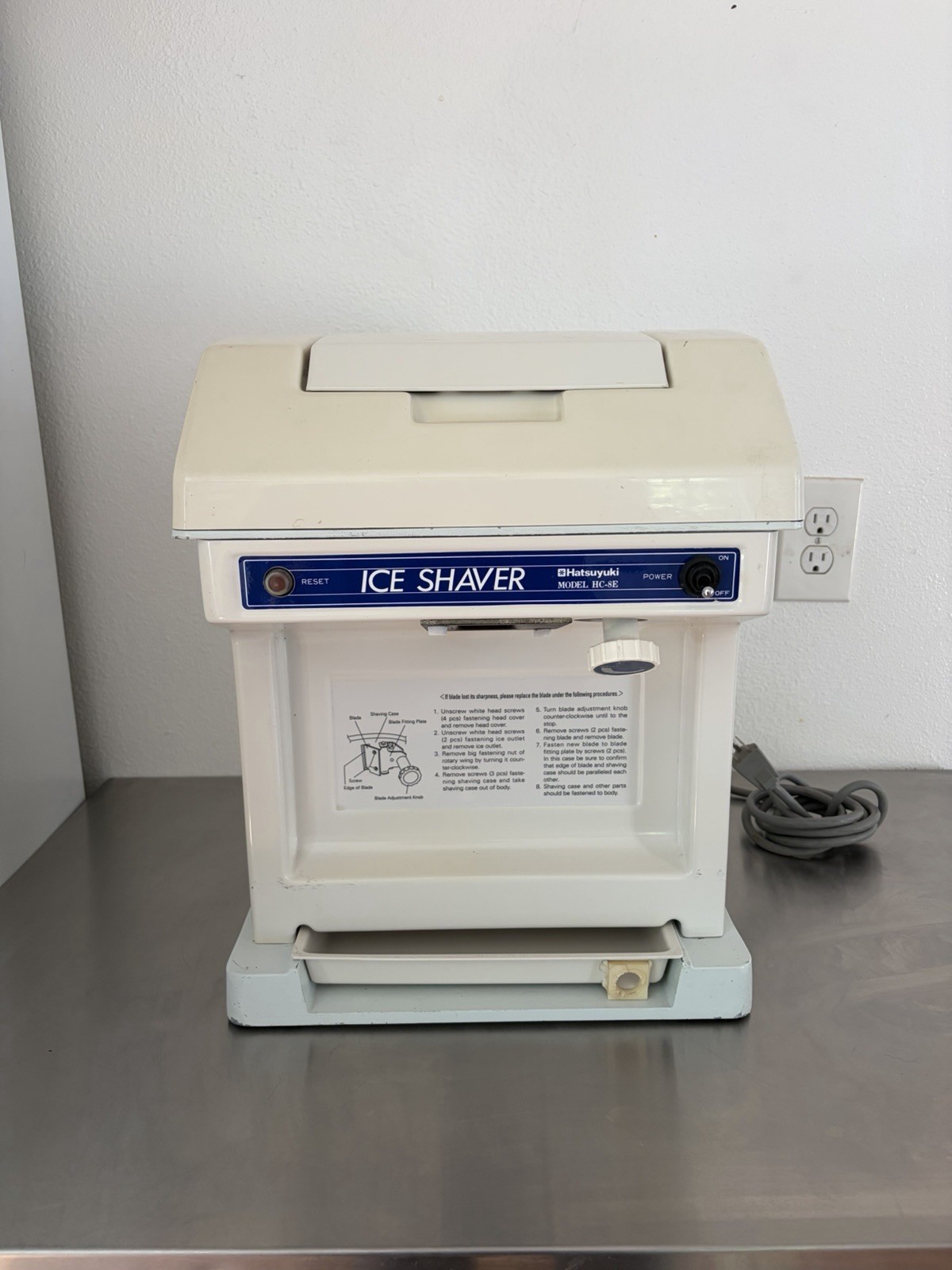 Hatsuyuki HC-8E Commercial Ice Shaver 115v 60Hz Chubu Corp