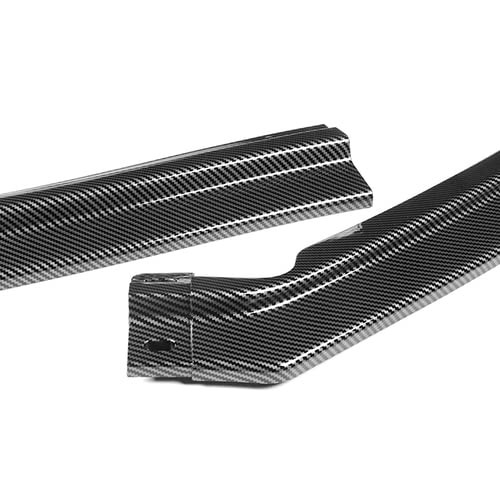 3Pcs Front Bumper Lip Spoiler Splitter Kit For 11-14 VW Jetta MK6 Carbon Style