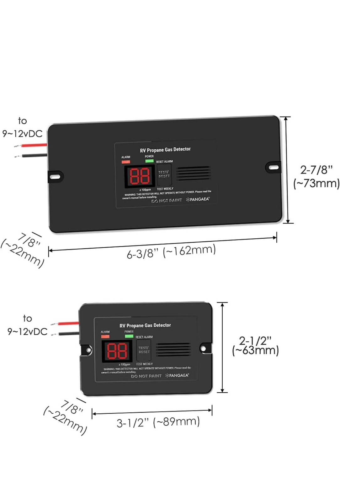 PANGAEA Digital RV Propane Gas Detector with 85dB Loud Alarm, DC 12V, for Traile
