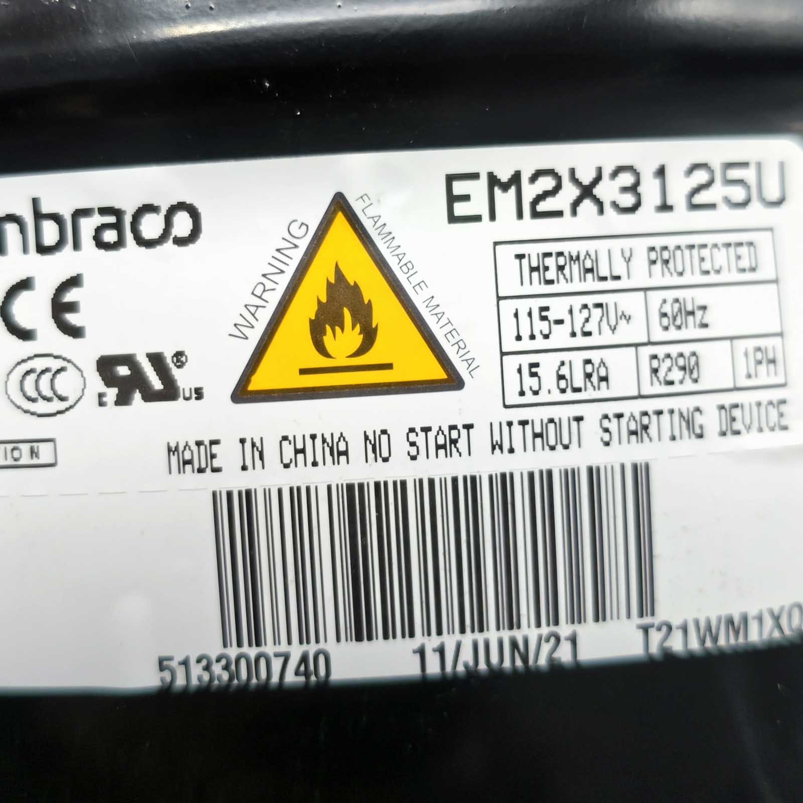 New Thermally Protected Compressor 115-127V 60 Hz 1PH for Embraco EM2X3125U